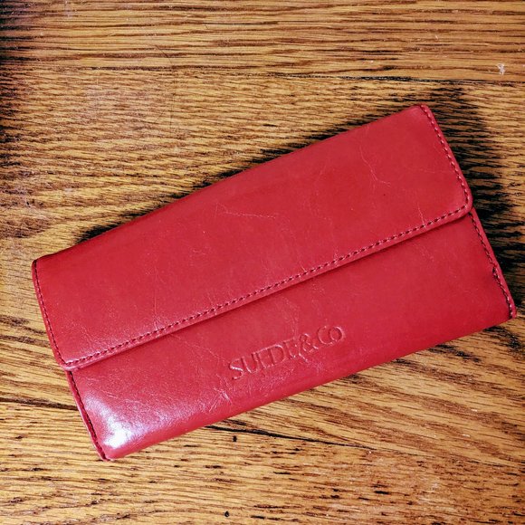Red Leather Wallet (new) - Picture 1 of 5